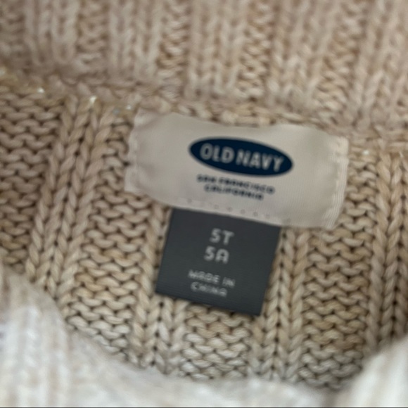 OLD NAVY Boys Shawl Collar Cable Knit Oatmeal Sweater 5T EUC - Picture 3 of 6